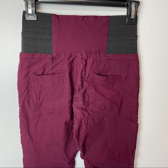 Burgundy Maroon Spandex Stretchy Skinny Tight Jeggings with pockets size M - Picture 5 of 13